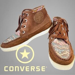 Vintage Very Rare CONVERSE ALL STAR CHUCK TAYLOR Cognac Suede Moccasin Sneaker